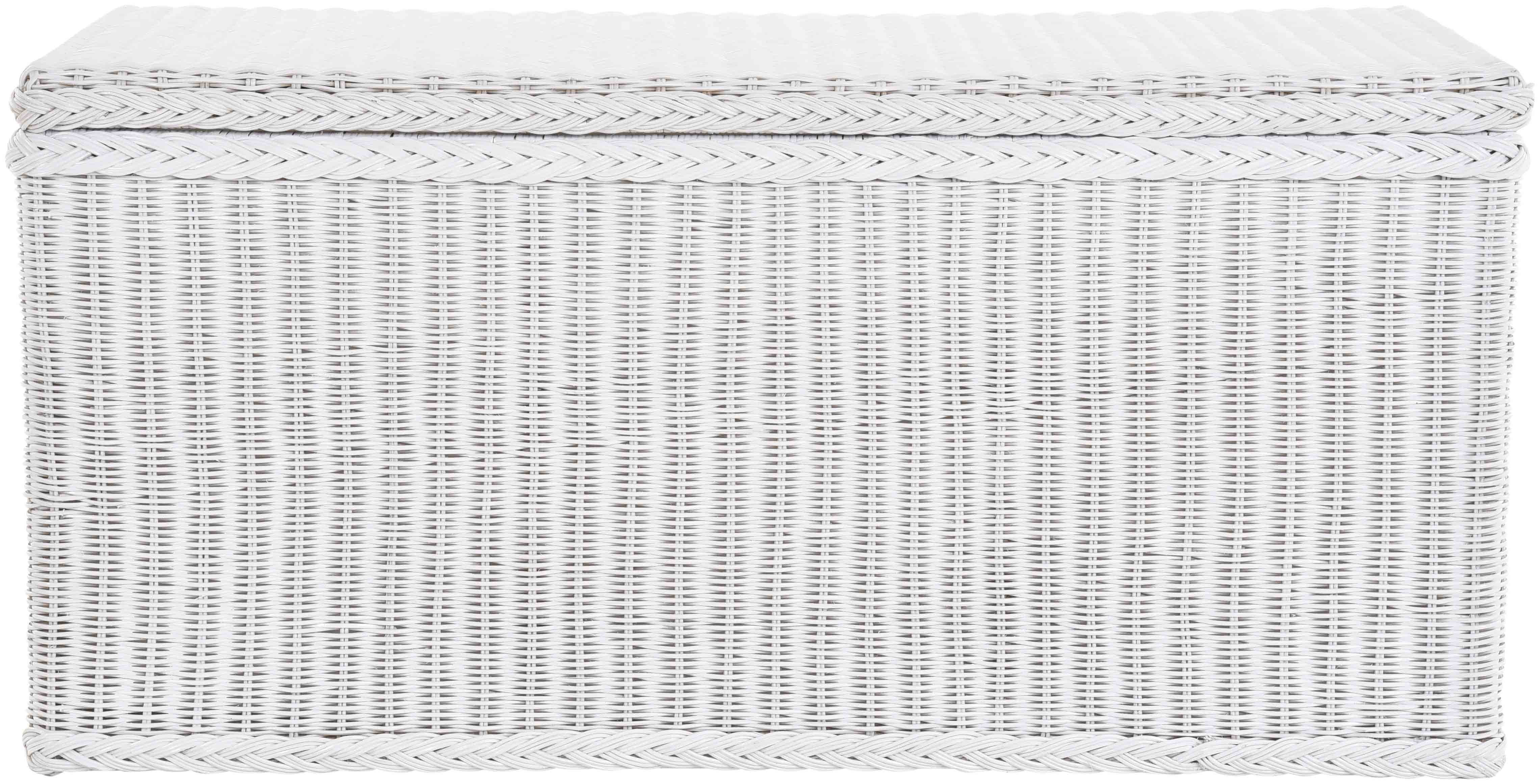 Krines Home Truhe Große Rattantruhe MAX Wäschetruhe mit Deckel Natur Rattan Truhe, Aufbewahrung XXL 115x55x55cm