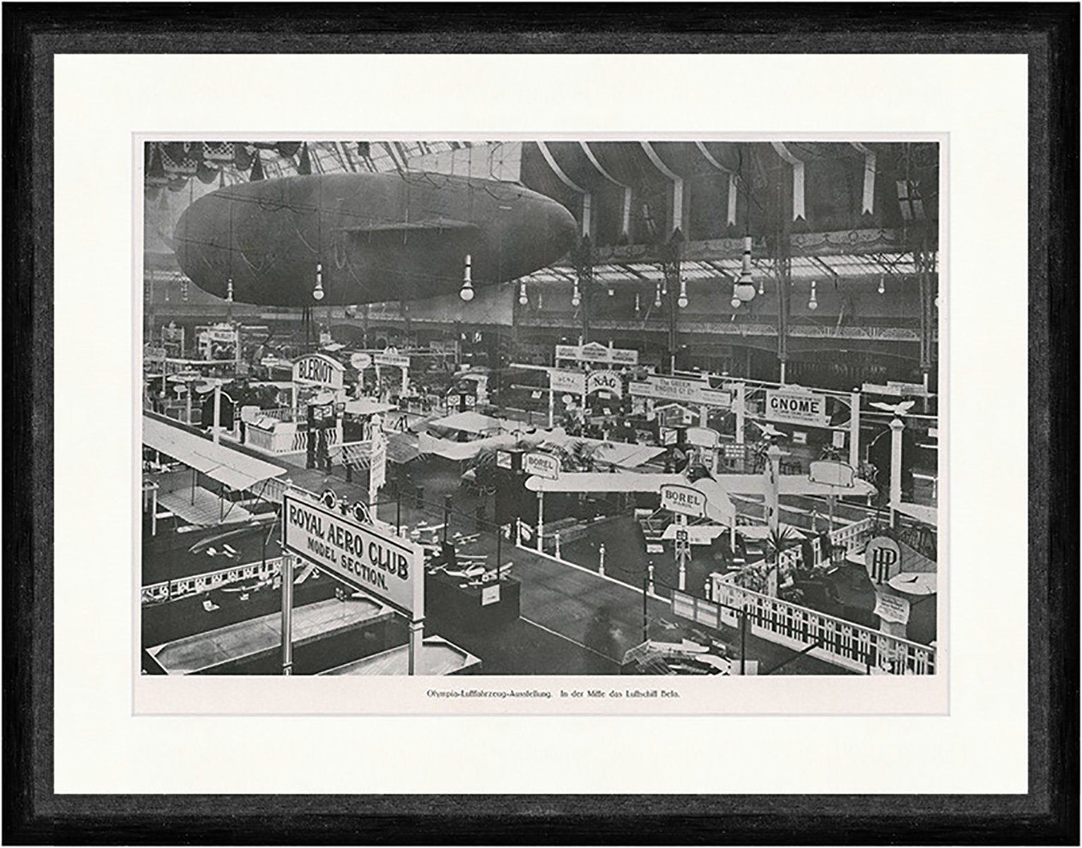 BillerAntik Kunstdruck Olympia-Luftfahrzeug-Ausstellung 1913 Luftschiffe Messe F_Vintage 0037, (1 St)