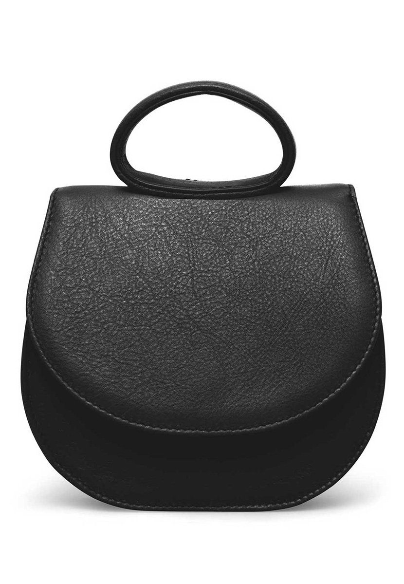 GRETCHEN Schultertasche Ebony Mini Loop Bag, aus italienischem Kalbsleder schwarz