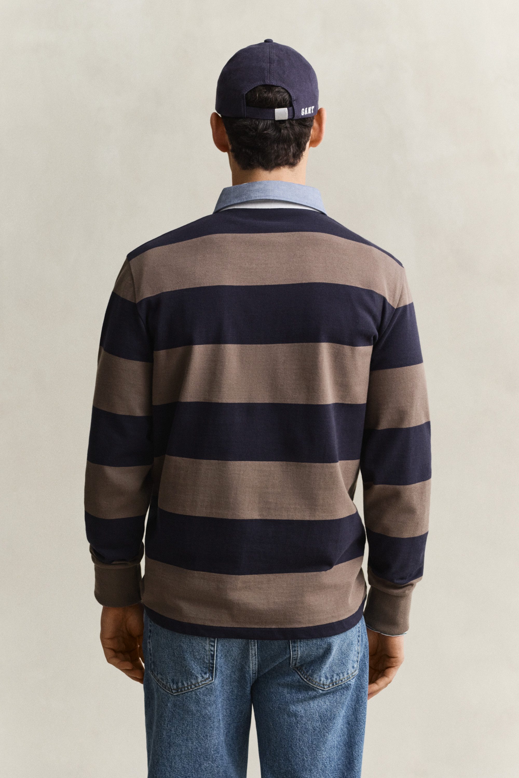 Gant Langarm-Poloshirt REG CHAMBRAY STRIPE HEAVY RUGGER