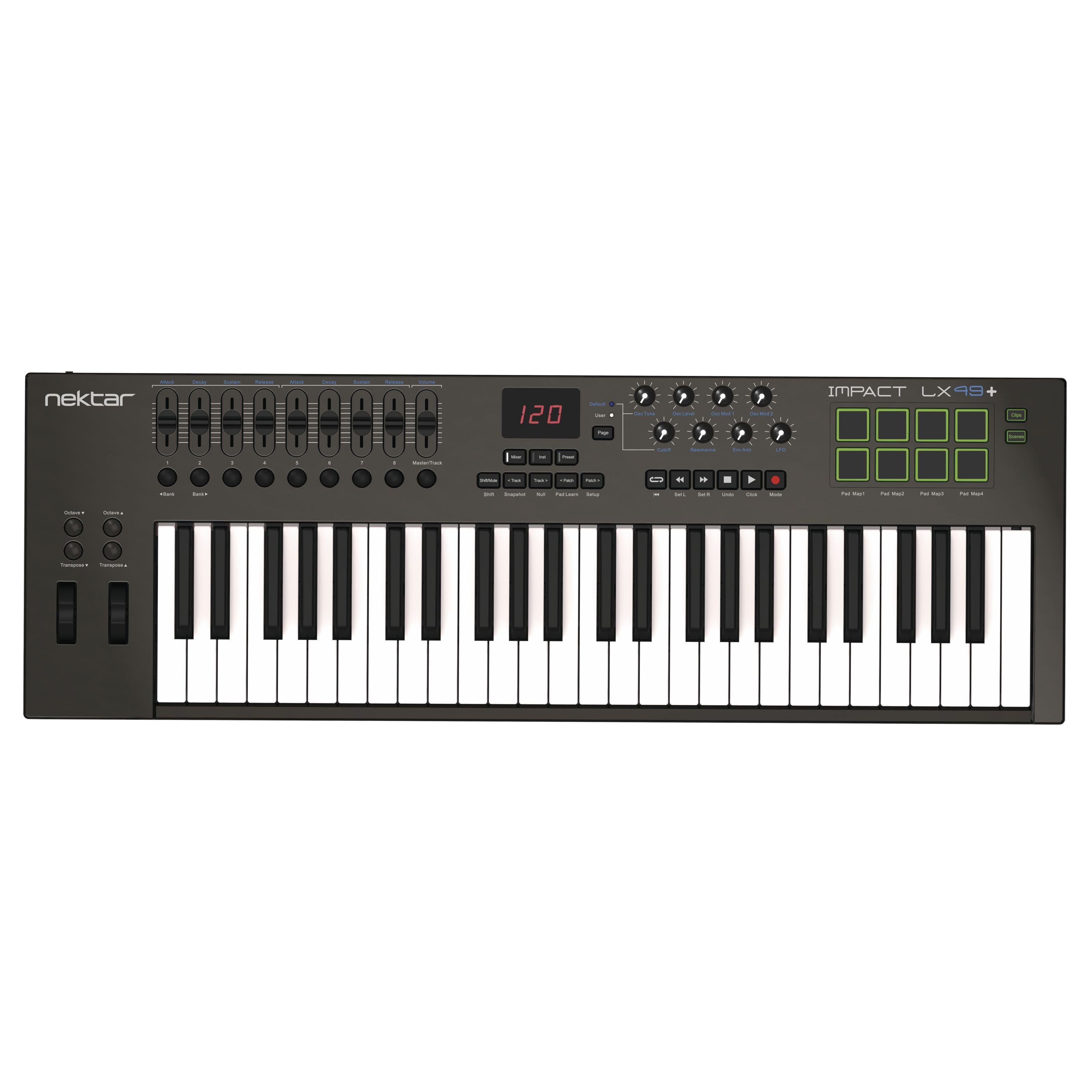 Nektar Masterkeyboard (Impact LX49+, Masterkeyboards, MIDI-Keyboard 49), Impact LX49+ - Master Keyboard