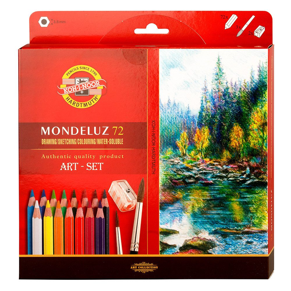 KOH-I-NOOR Buntstift KOH Aquarell Künstlerfarbstifte 72er Set + Spitzer u Pinsel