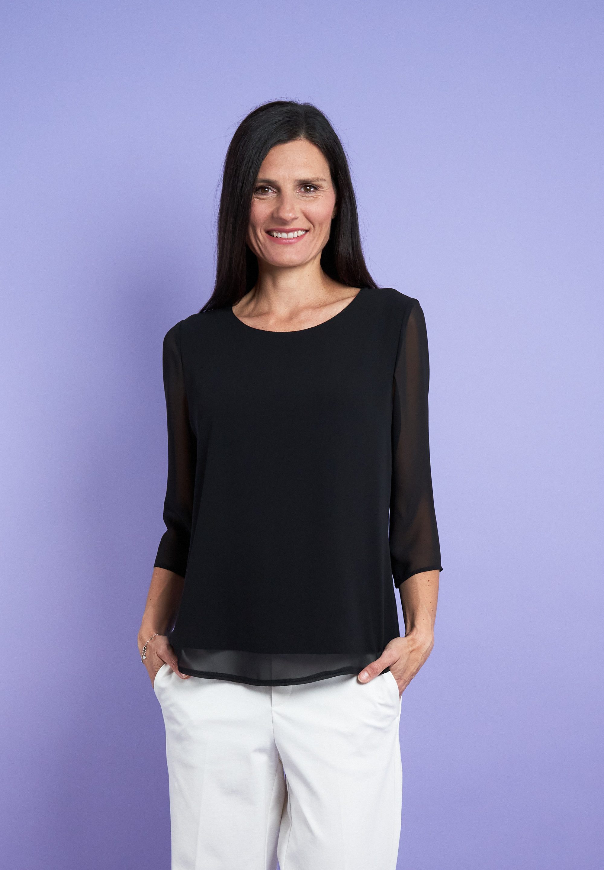 Seidel Moden Chiffonbluse mit 3/4-Armen und günstig online kaufen