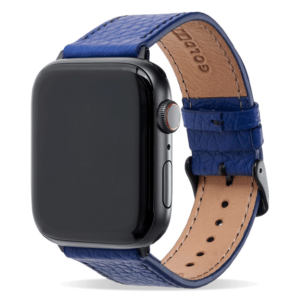 GOLDBLACK Smartwatch-Armband GOLDBLACK Apple Watch Armband Nappa blau (Adapter schwarz) 38/40/41Mm