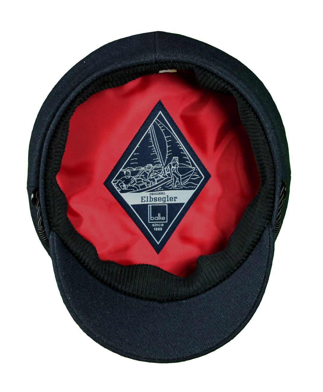 MADSea Schiebermütze Elbsegler dunkelblau Pin Steuerrad silberfarben maritime Kapitänsmütze mit Krone, Zierband, Kordel und Pin