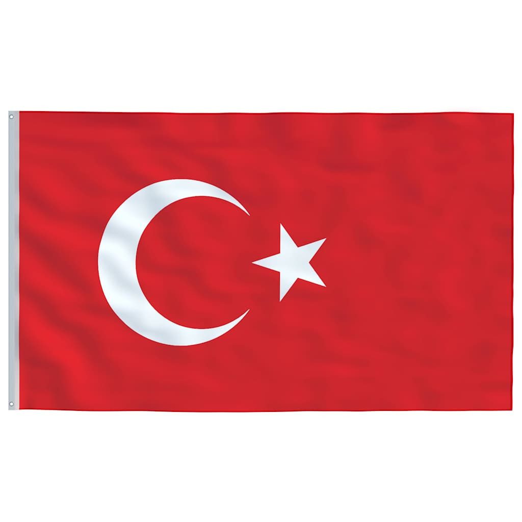 vidaXL Flagge Flagge der Türkei mit Mast 5,5 m Aluminium