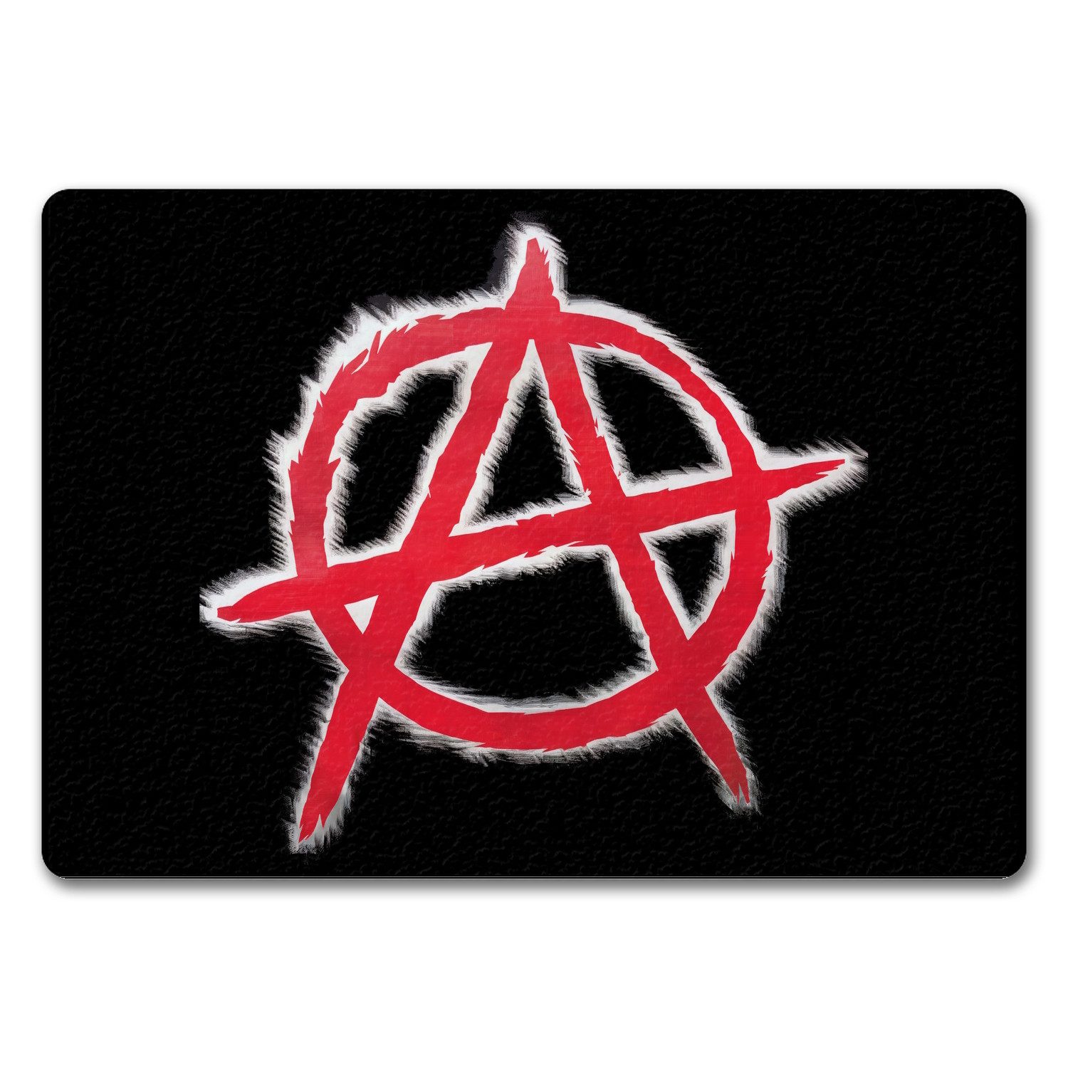 Fußmatte Rotes Anarchie Symbol Fußmatte in 35x50 cm ohne Rand Rebellisches für