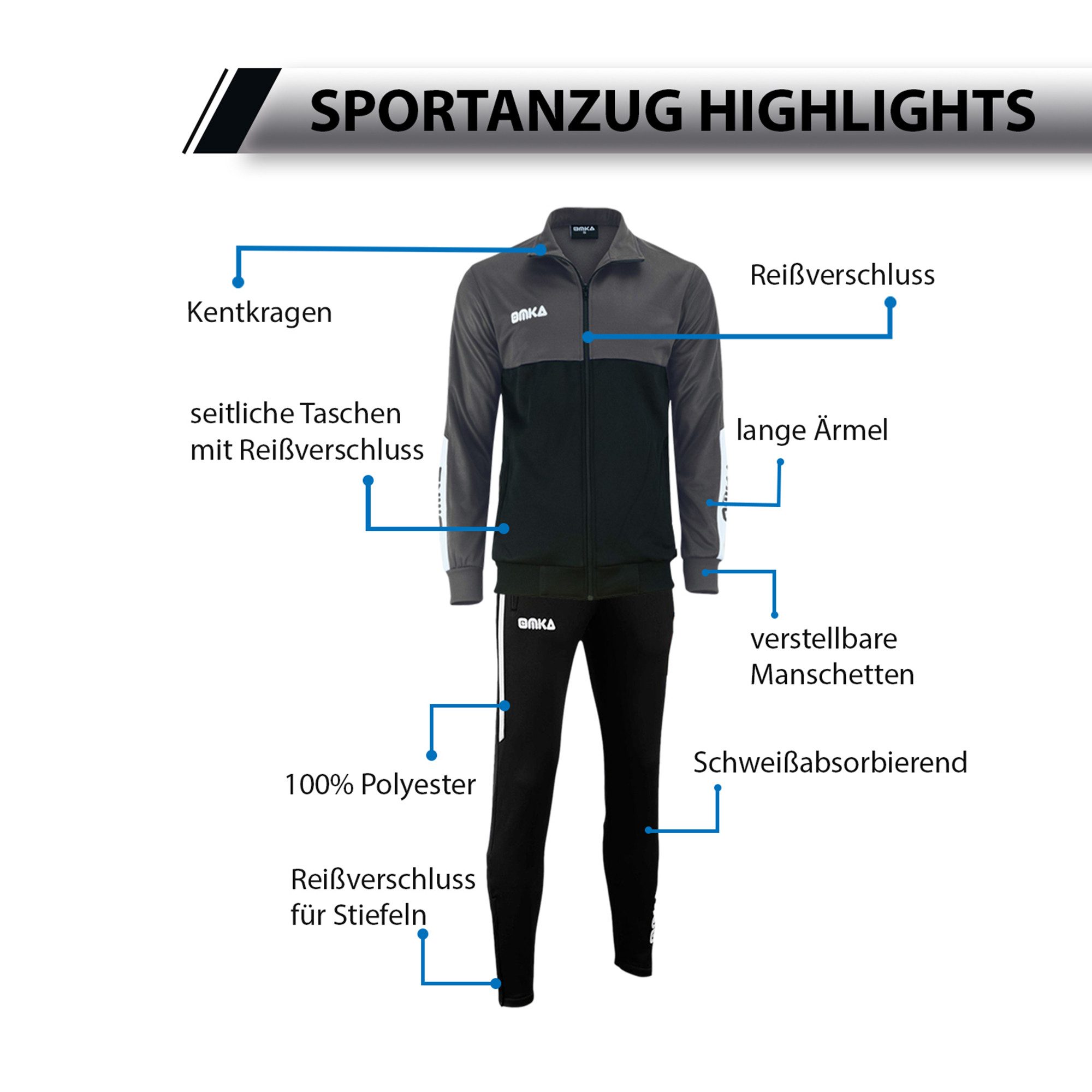 OMKA Trainingsanzug OK203K, OMKA Trainingsanzug Sportanzug Jogginganzug Freizeitanzug