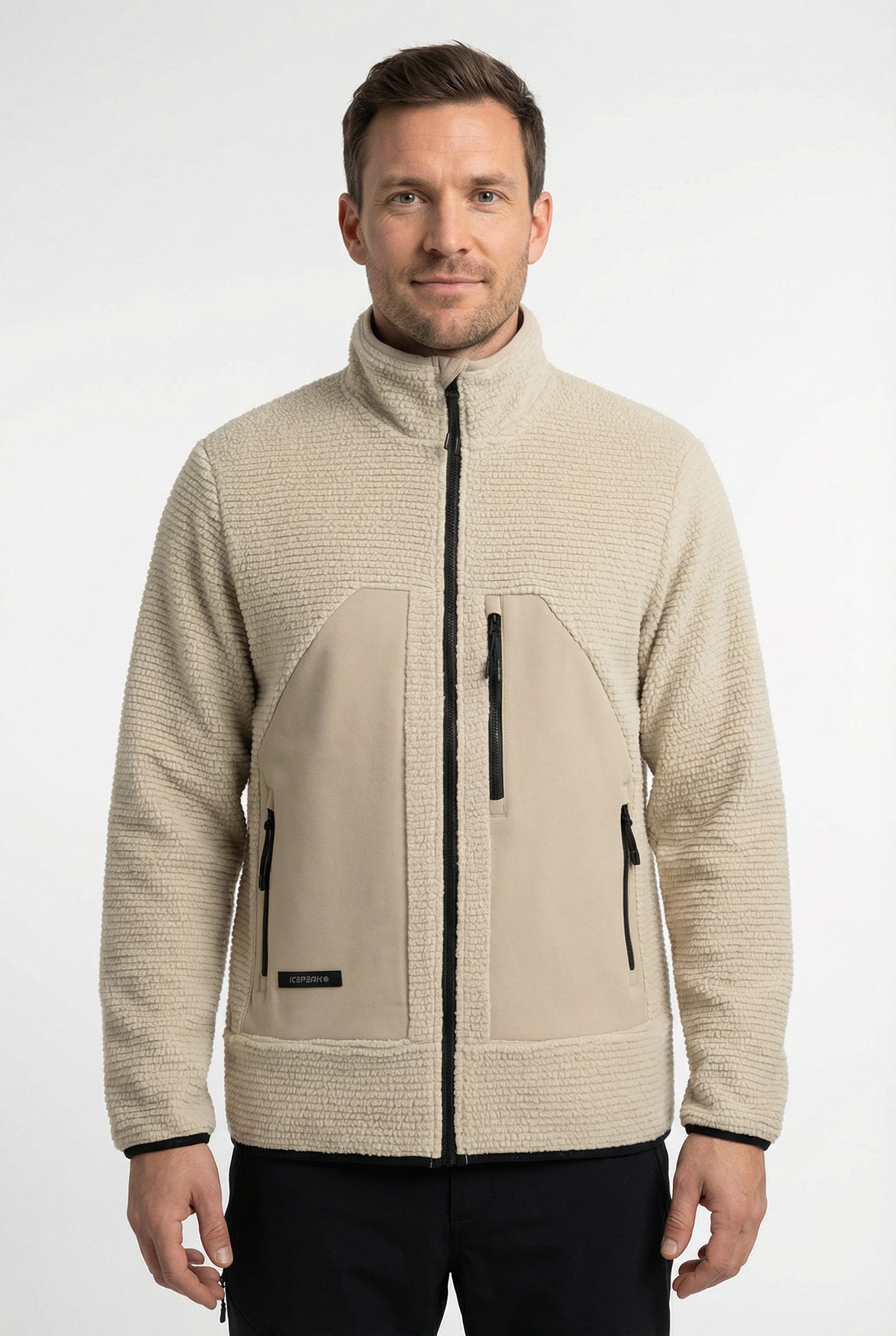 Icepeak Fleecejacke ANAHEIM mit Stehkragen, mit Reißverschlusstaschen, normale Passform