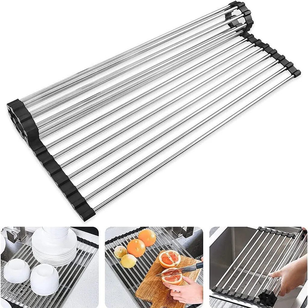 Faizee Home Abtropfmatte Abtropfmatte Faizze Home Abtropfgitter Spüle rollbar, 46×33,5 cm