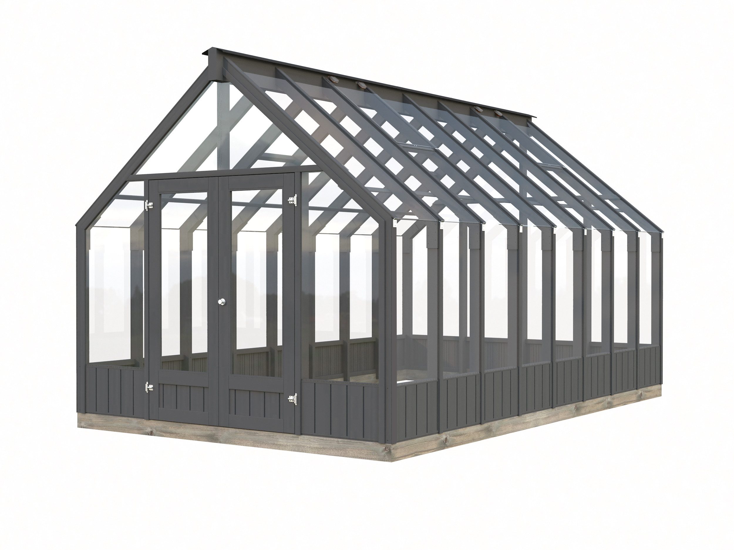 Palmako Gewächshaus Emilia 13,8 m² (RAL7012), BxTxH: 300 x 483 x 288 cm, Set