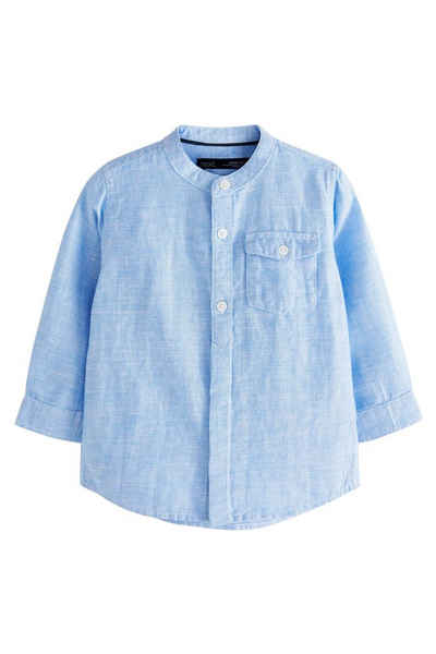 Next Langarmhemd Langärmeliges Hemd aus Leinenmischgewebe (1-tlg)
