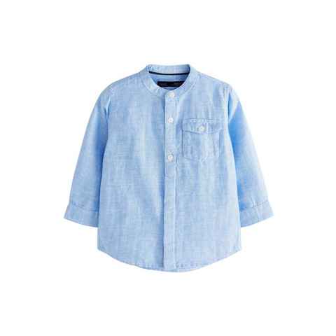 Next Langarmhemd Langärmeliges Hemd aus Leinenmischgewebe (1-tlg)