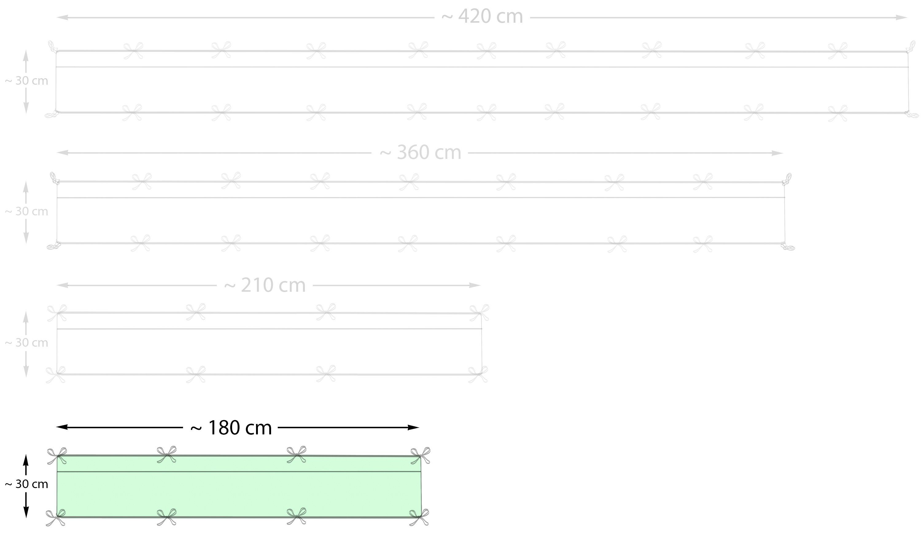 Amilian Bettnestchen - Bettumrandung Kopfschutz 180x30 cm für Kinderbett 120x60 geeignet, (Nestchen, Kantenschutz), Bettausstattung