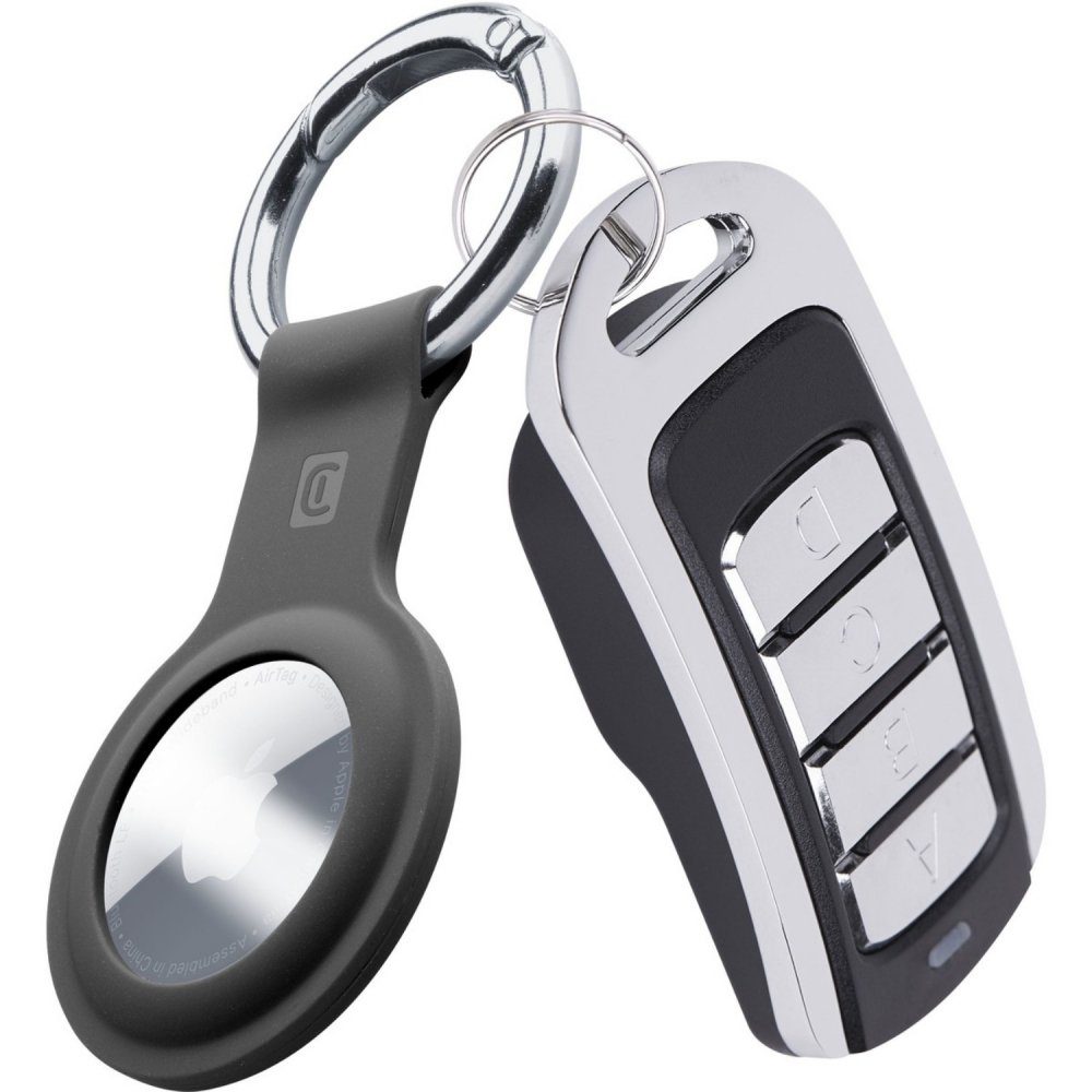 AirTag Cellularline Apple Key Schlüsselanhänger - Ring schwarz - Schlüsselanhänger