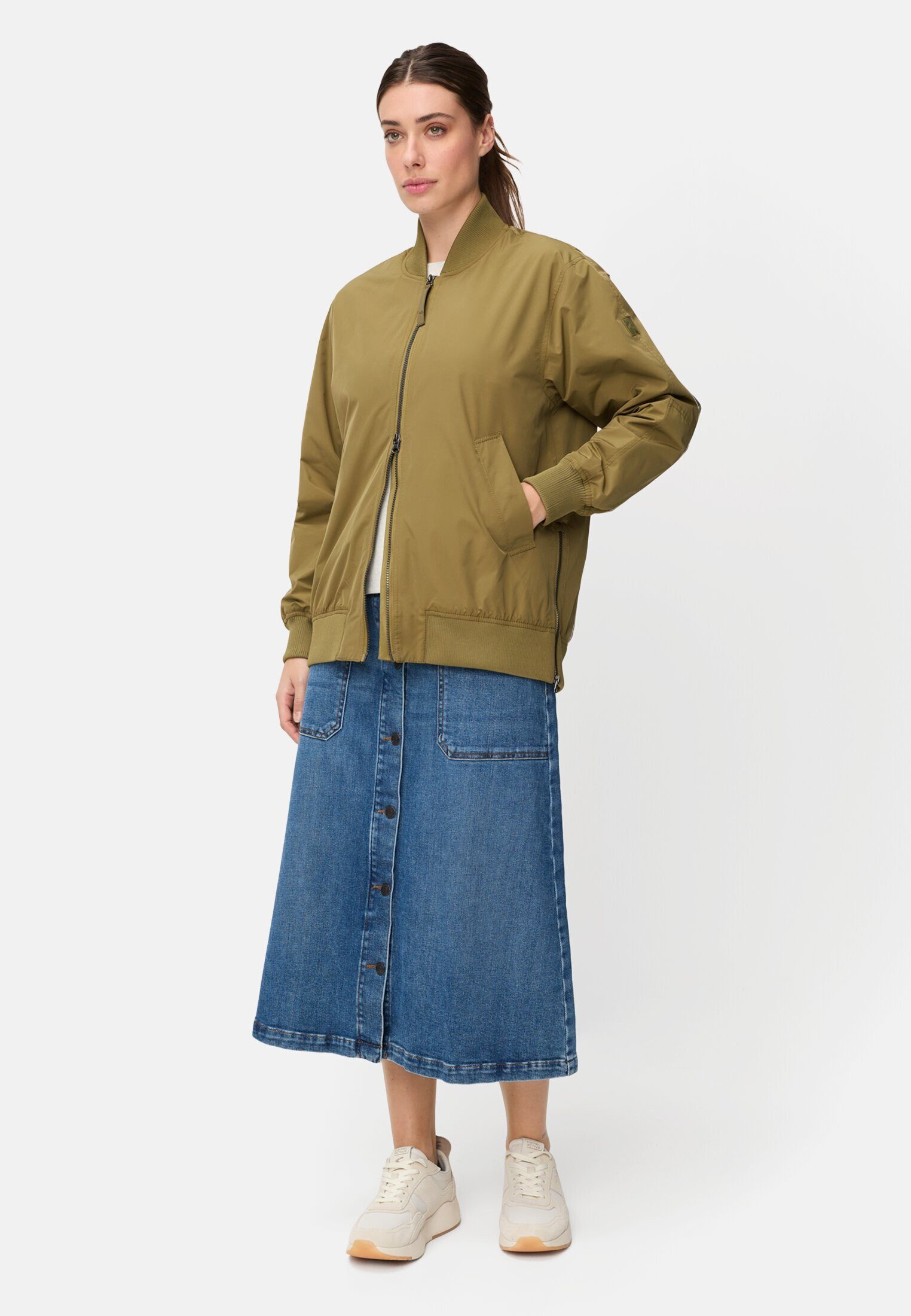 camel active Bomberjacke mit seitlichem Reißverschluss Langarm