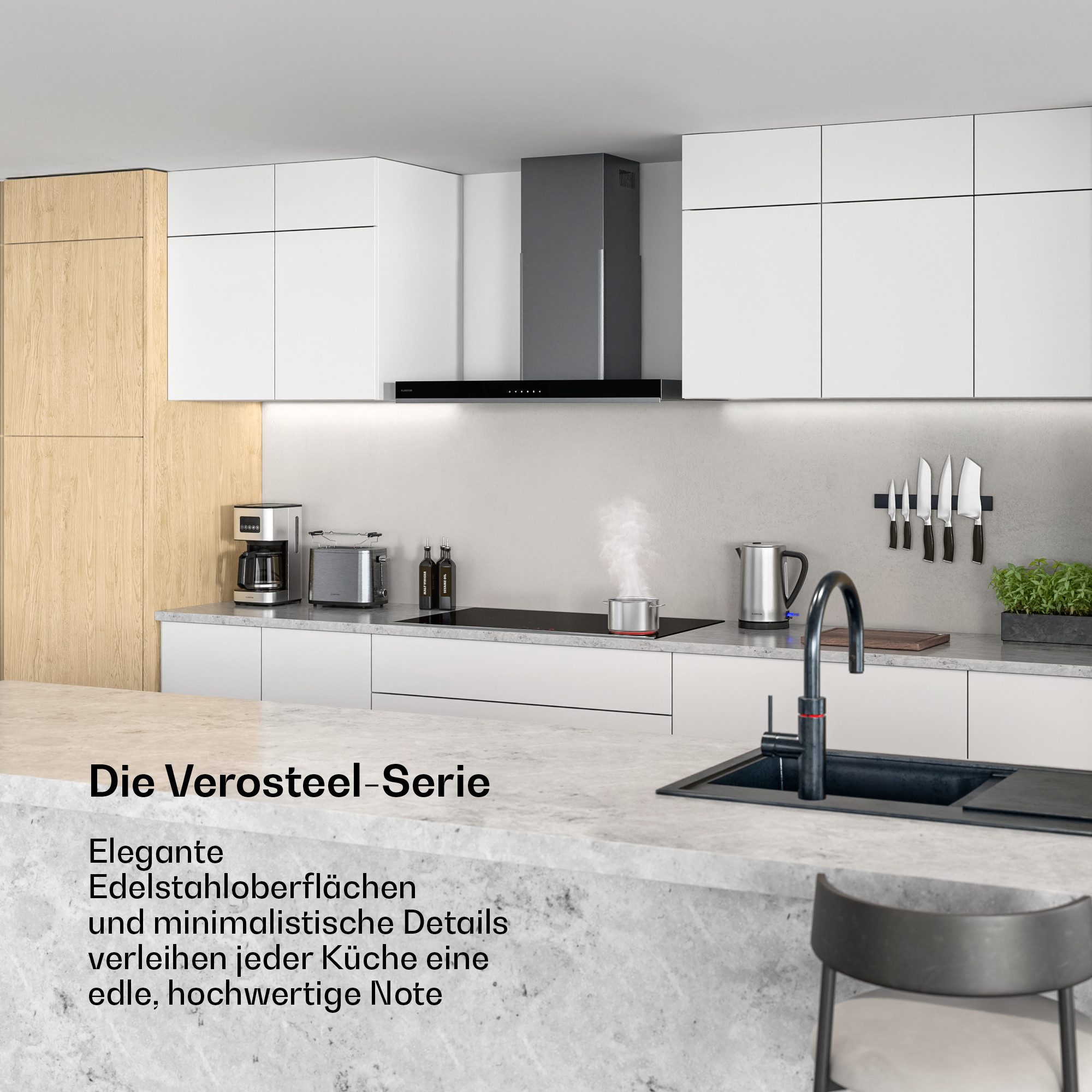 Klarstein Elektro-Kochfeld VeroSteel, Elektrische Kochfelder 5 Zonen Aluminium 8400 W Touch