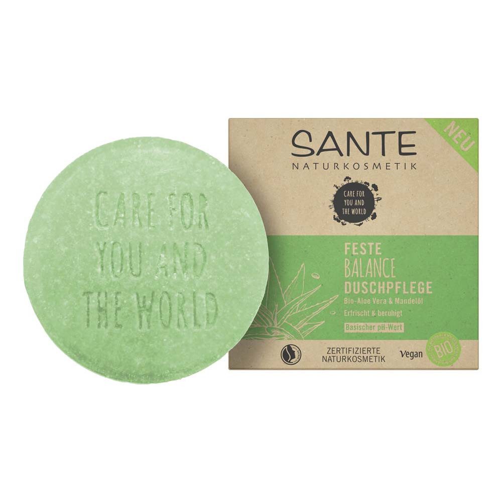 SANTE Feste Duschseife Feste Duschpflege Aloe Vera & Mandelöl - BALANCE 80g