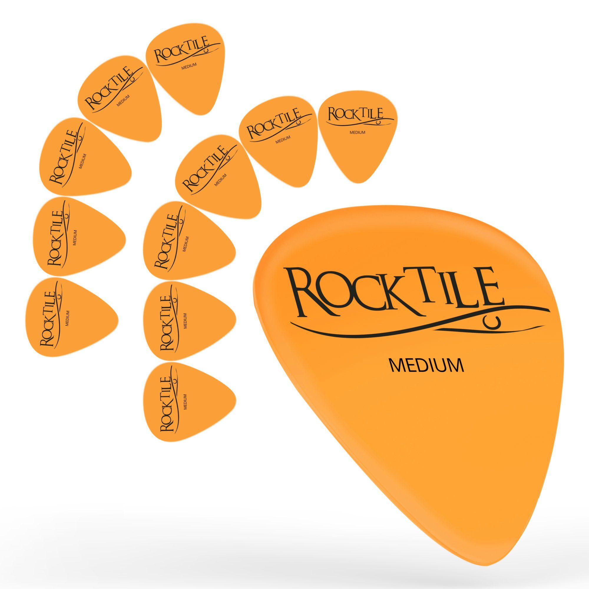 Rocktile Plektrum Plektren - Tortoise Design Guitar Pick, Stärke "Medium" (0,7 mm), 12 Stück im Set