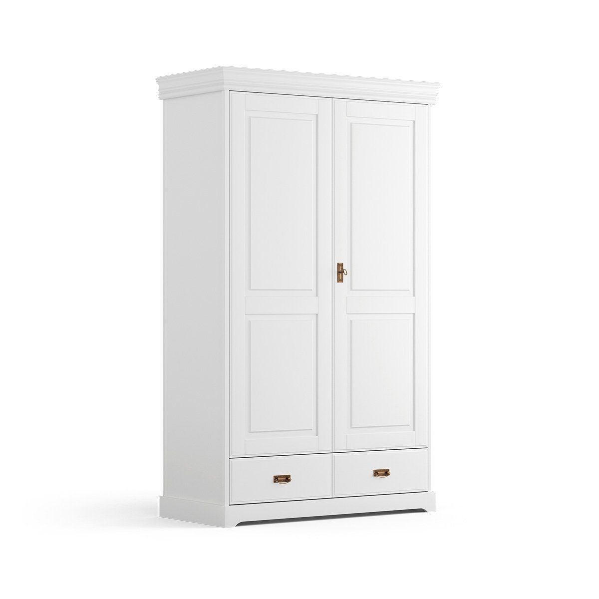 Schubladen Kiefer Kleiderschrank Natur24 2-Türig massiv Tuscany mit Kleiderschrank 132x62x218