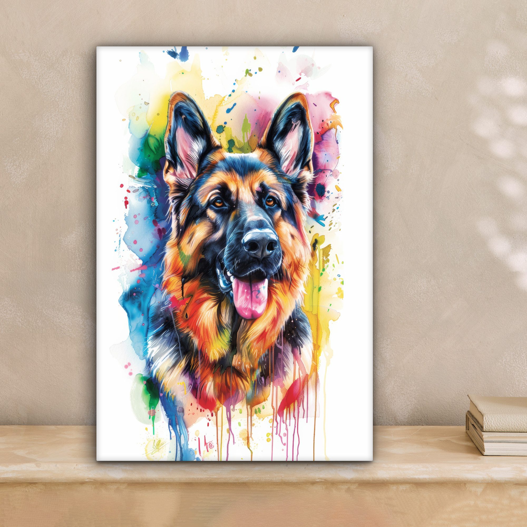 OneMillionCanvasses® Leinwandbild Hund - Farbe - günstig online kaufen