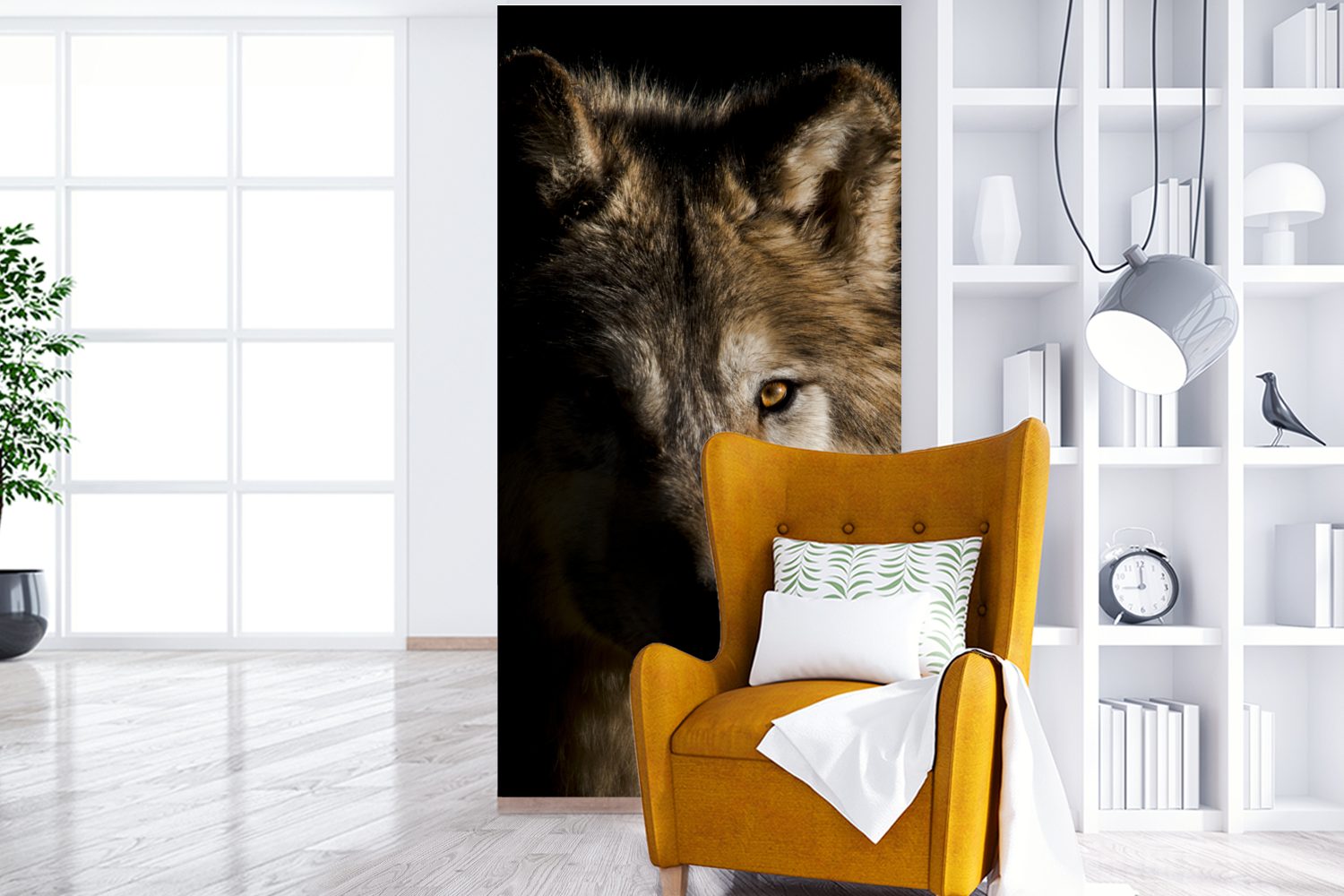Vliestapete Polarwolf, MuchoWow Matt, für Küche, Schlafzimmer St), (2 Fototapete Wohnzimmer Fototapete bedruckt,