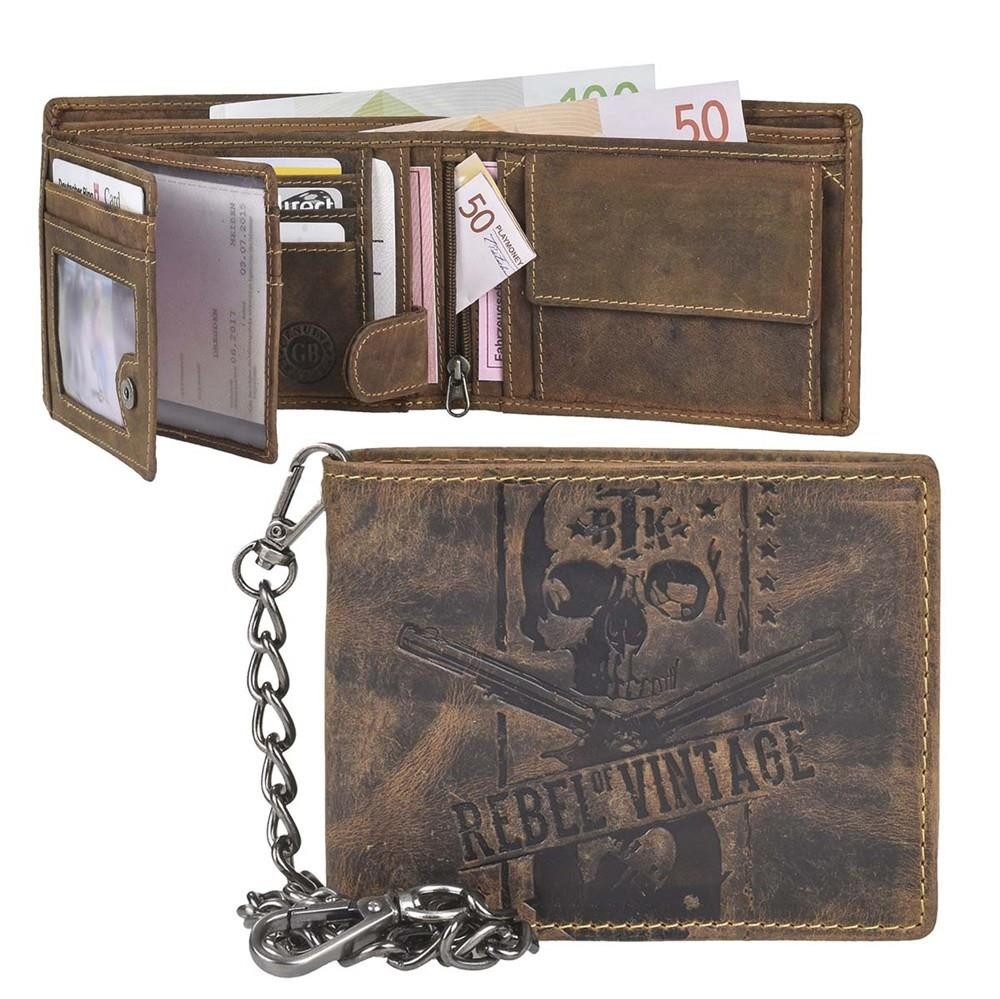 Greenburry Geldbörse Vintage Biker (oA), Bikerbörse mit Kette, Kettenbörse, Herrenbörse, Portemonnaie