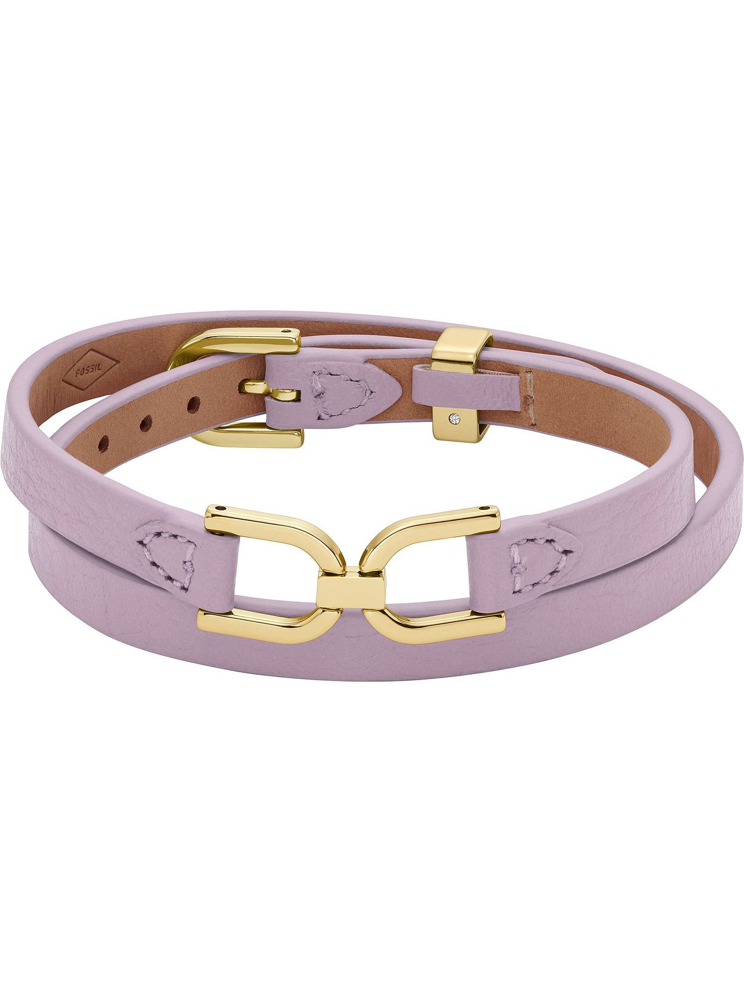 Armband Fossil Damen-Armband Leder, Edelstahl