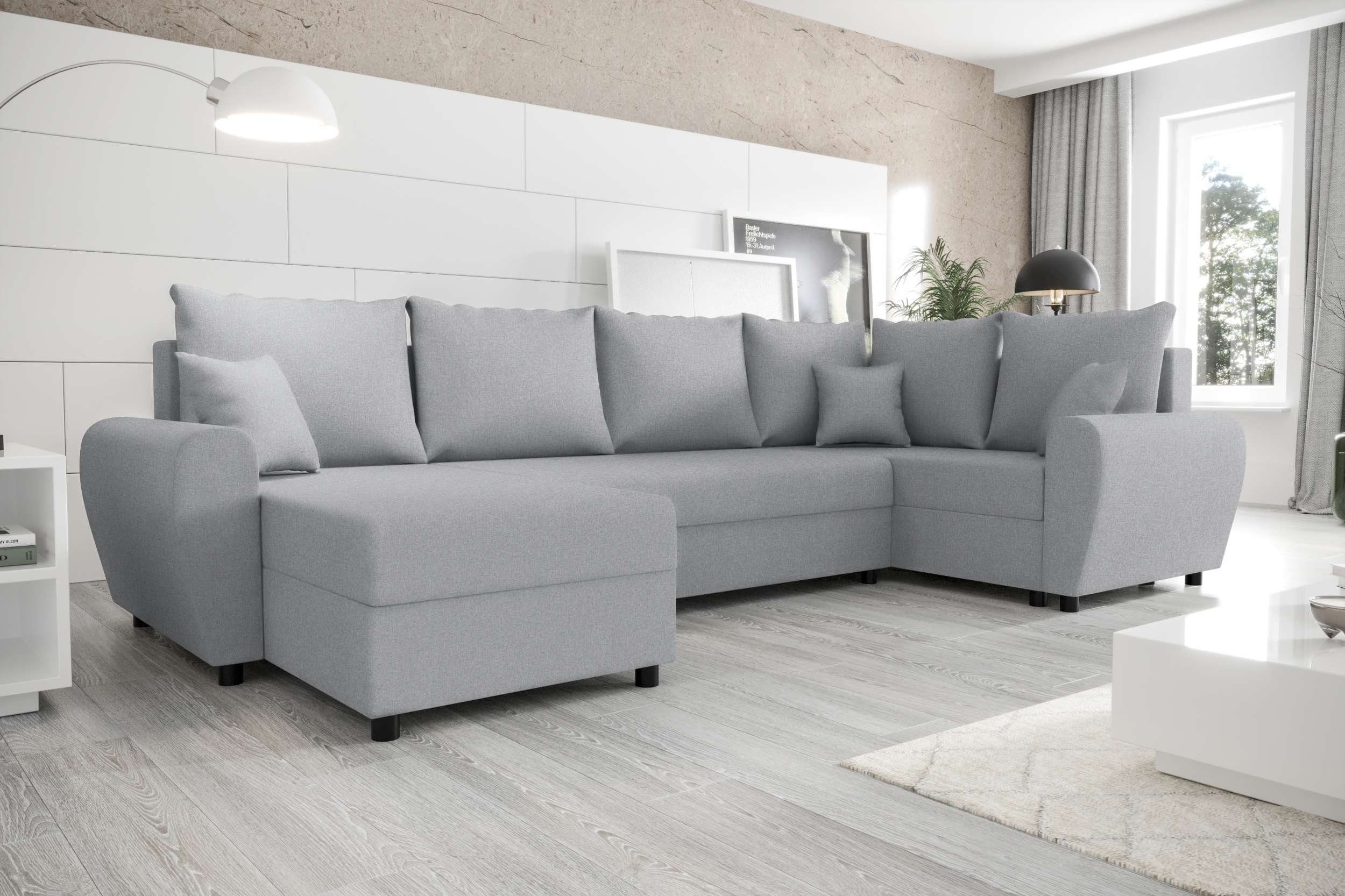Stylefy Wohnlandschaft Haven, U-Form, Sitzkomfort, Bettkasten, Sofa, Design mit mit Eckcouch, Modern Bettfunktion