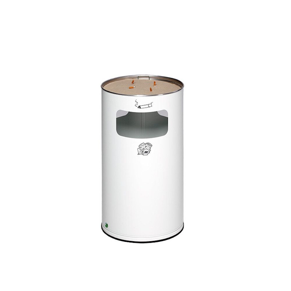 PROREGAL® Aschenbecher Klassischer Kombiascher rund 76x42x42cm Weiß