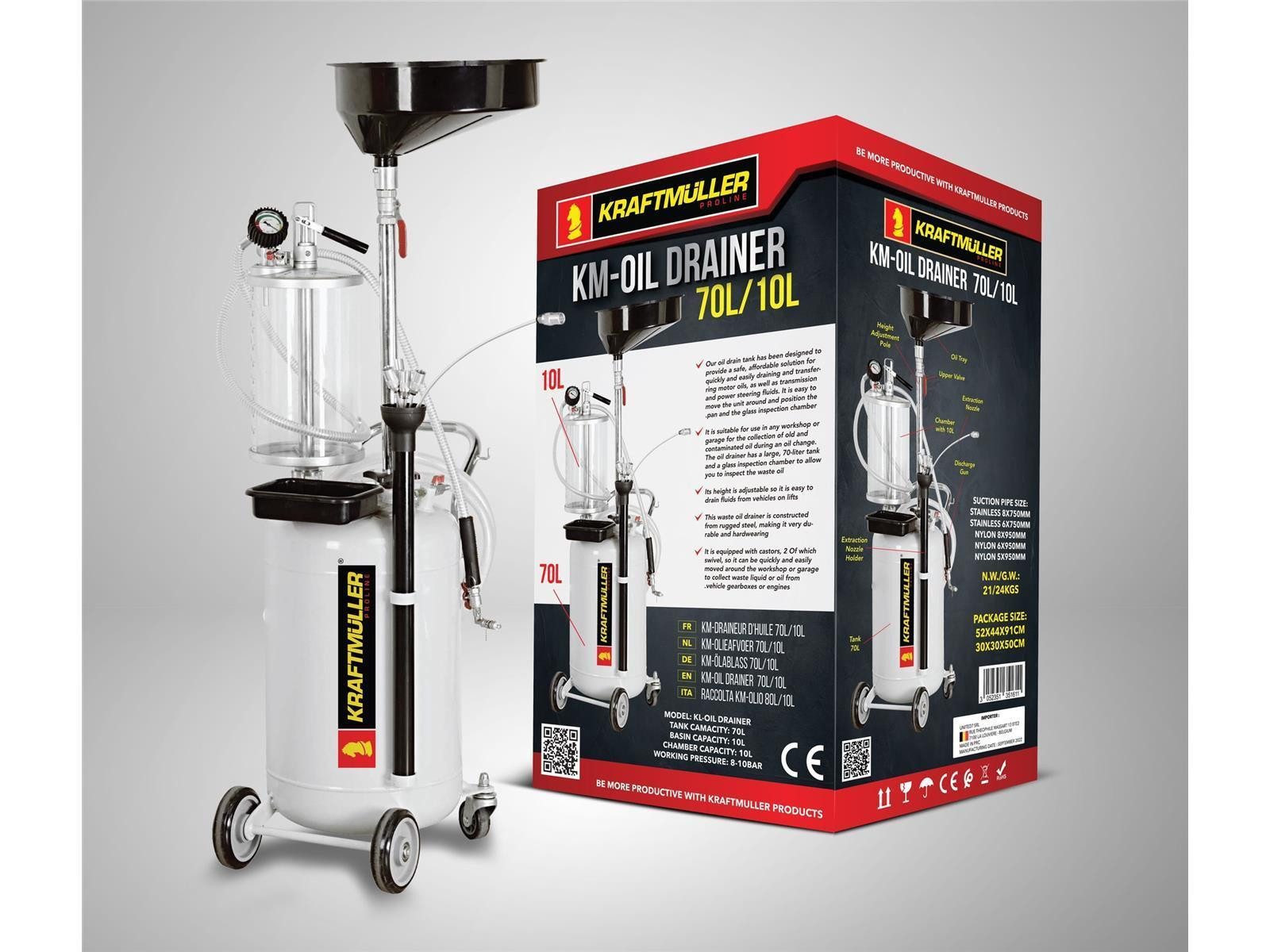 KraftMüller Ölauffangwanne KraftMüller 70L+10L Ölabsauggerät