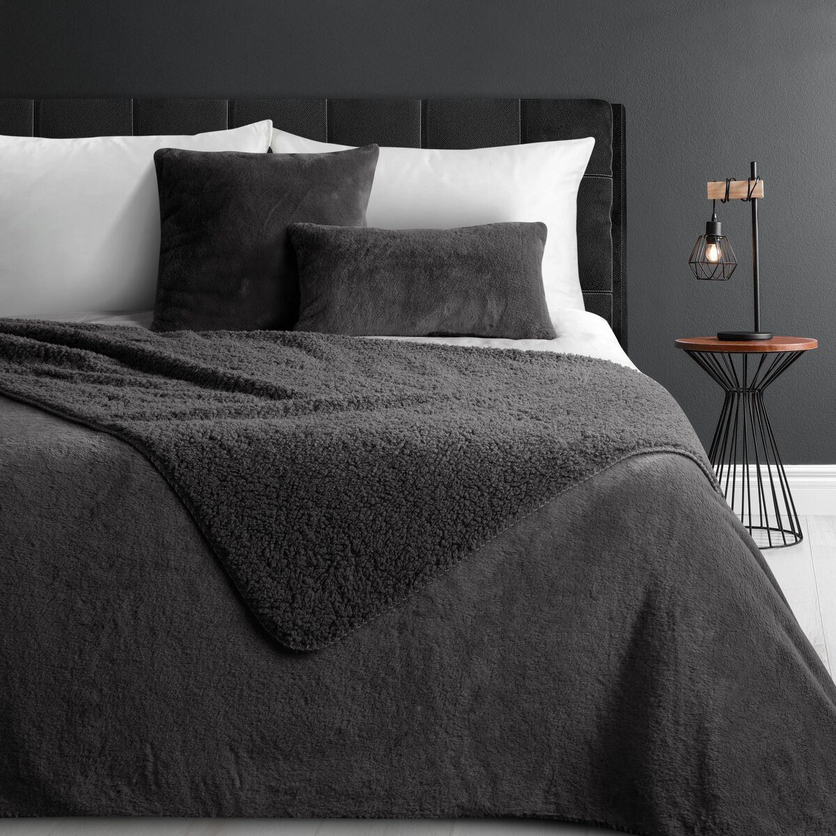 Eurofirany Tagesdecke Fellbettüberwurf NINA, Felloptik, eleganter Überwurf für Bett & Sofa beidseitig, kuschelweich