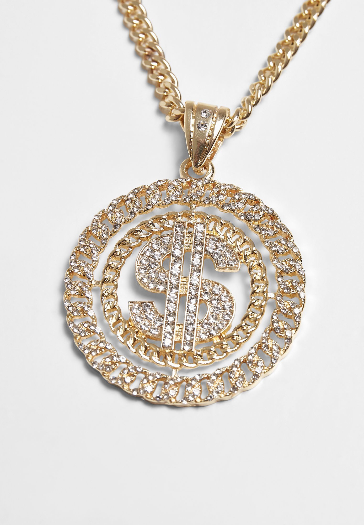 URBAN CLASSICS Edelstahlkette Accessoires Dollar Necklace Diamond