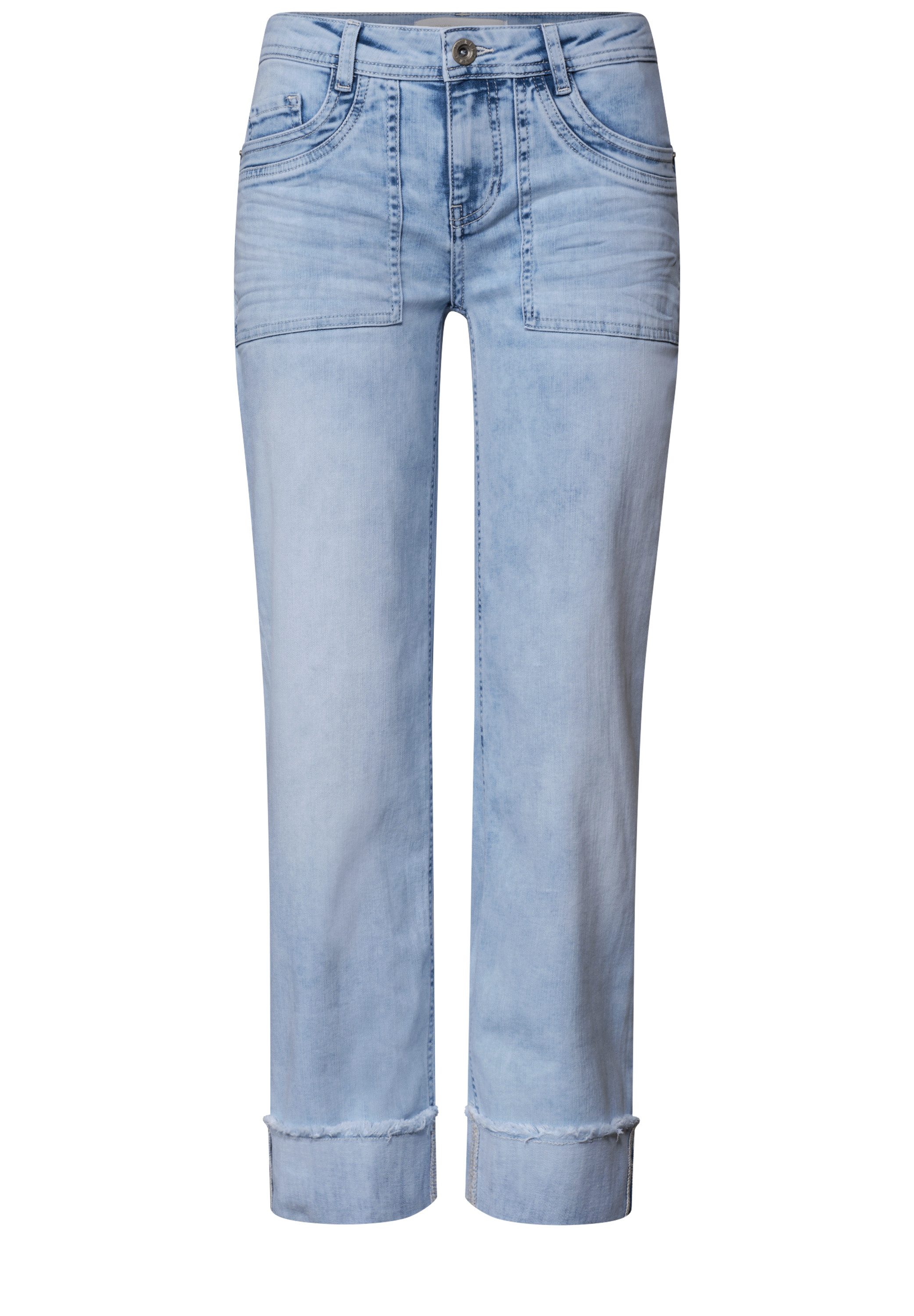 STREET ONE Bequeme Jeans Style Amalia mit Aufschlag und Stretch