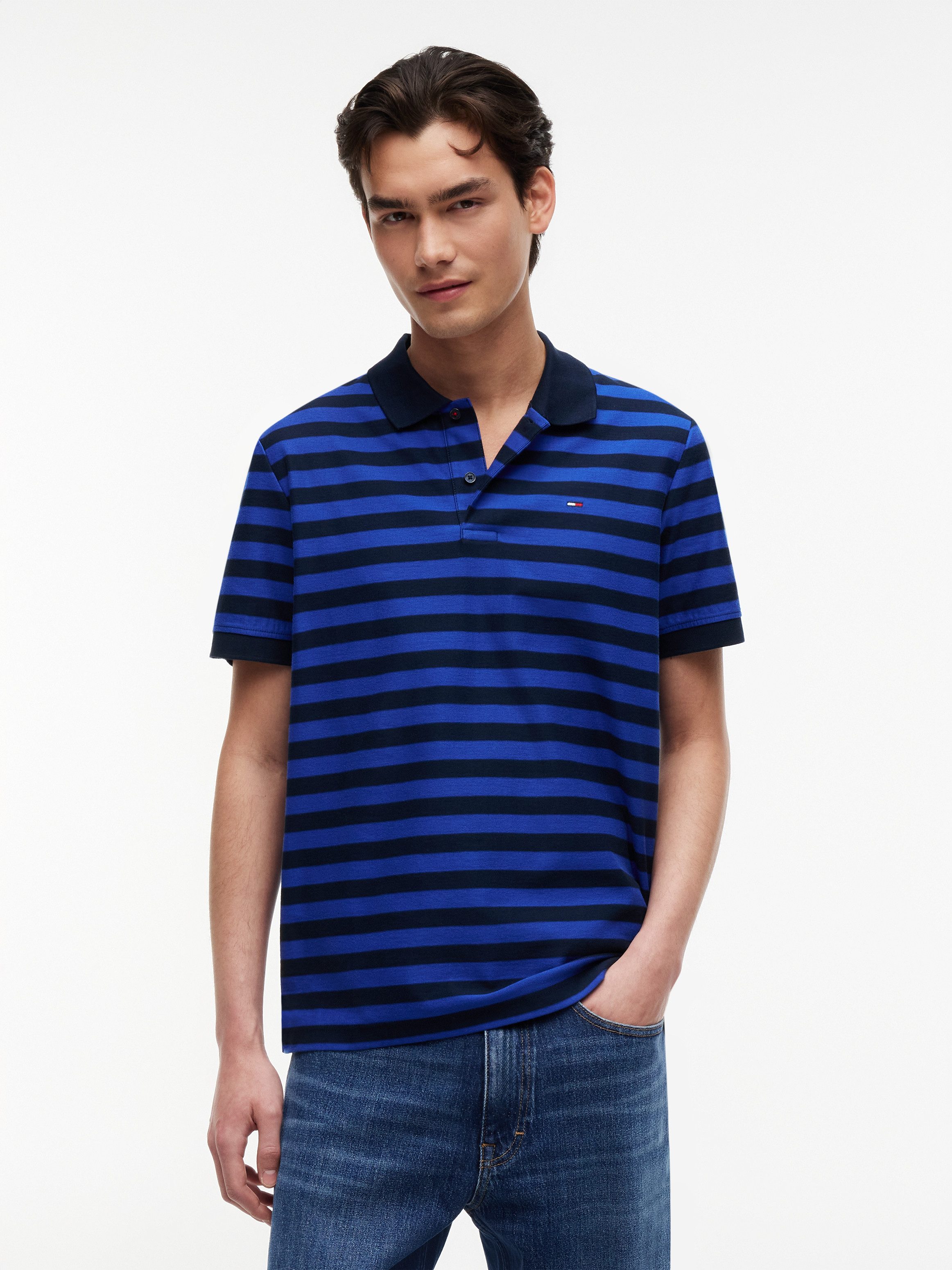 Tommy Jeans Poloshirt TJM REG STRIPE POLO EXT aus Baumwoll-Jersey, Regular Fit