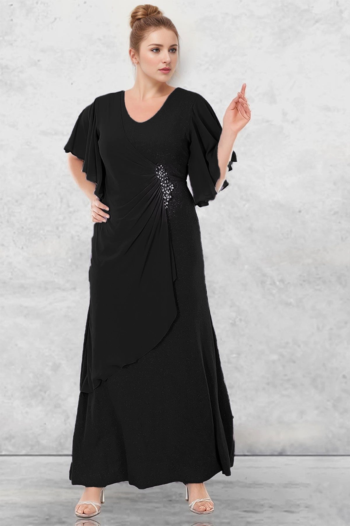 Modabout Abendkleid Langes Maxikleid Hochzeit für große Größen - NELB0553D9732SYH (1-tlg)