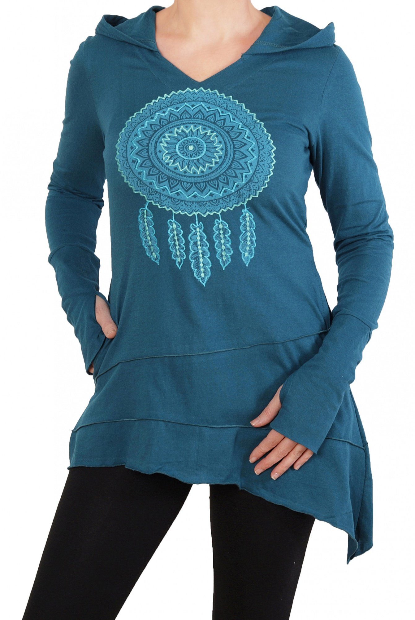 PUREWONDER Tunikashirt Longshirt mit Traumfänger Tunika günstig online kaufen