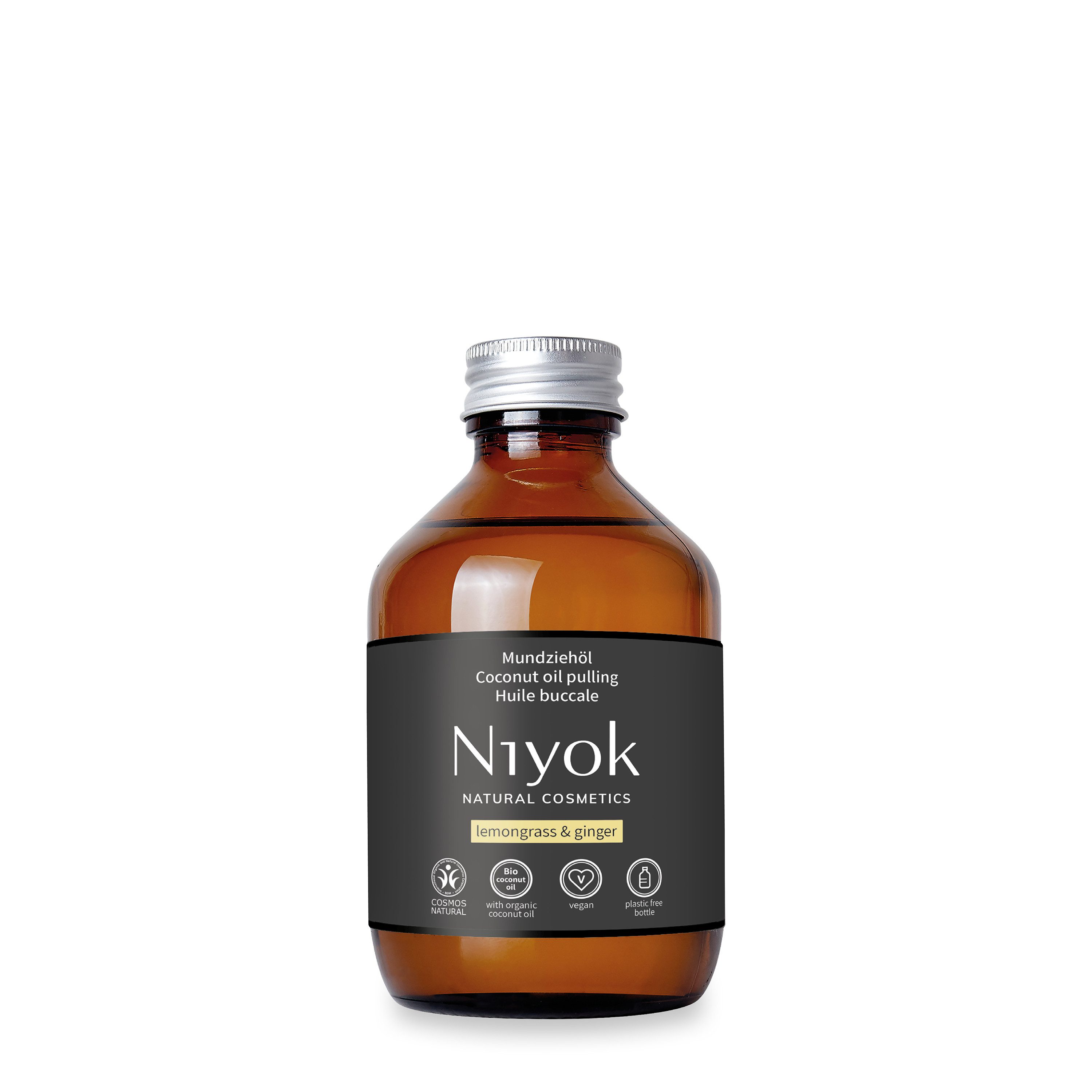 Niyok Mundspülung Mundziehöl Bio Kokosöl-Pfefferminze-Ölziehkur gegen Karies, Zahnstein, gegen Mundgeruch, Veganes Zahnöl