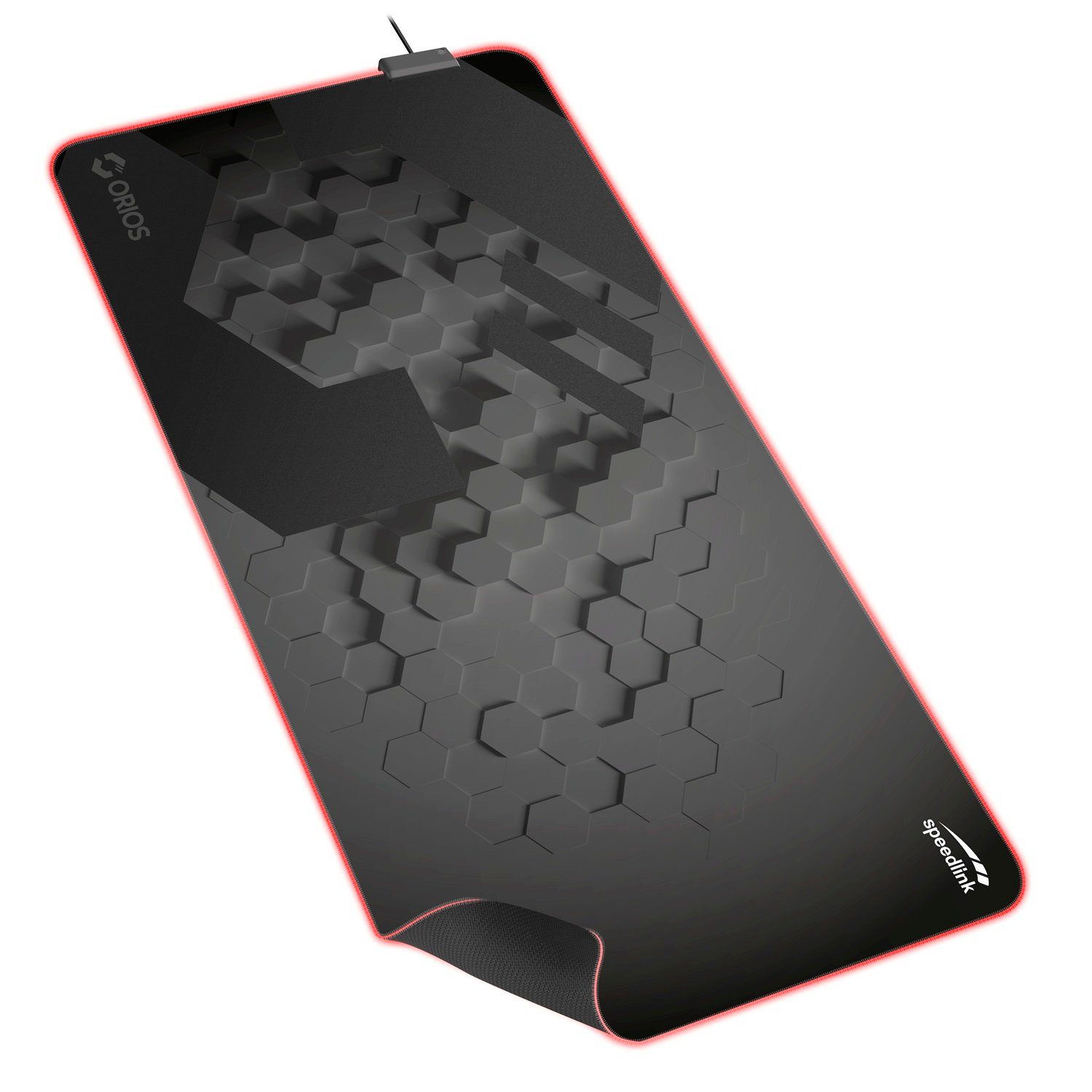 Speedlink Mauspad ORIOS XXL LED Beleuchtung Gaming Maus-Pad PC, Gaming-Mousepad, Aufrollbar, rutschfest, flach (3mm)