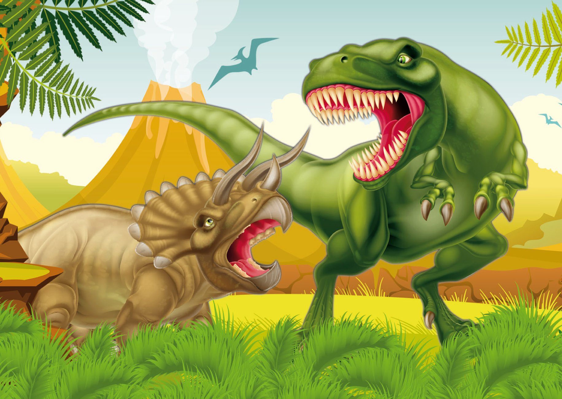 Partystrolche Einladungskarten Einladungskarten Dinosaurier, 8 St. für den Dino Kindergeburtstag