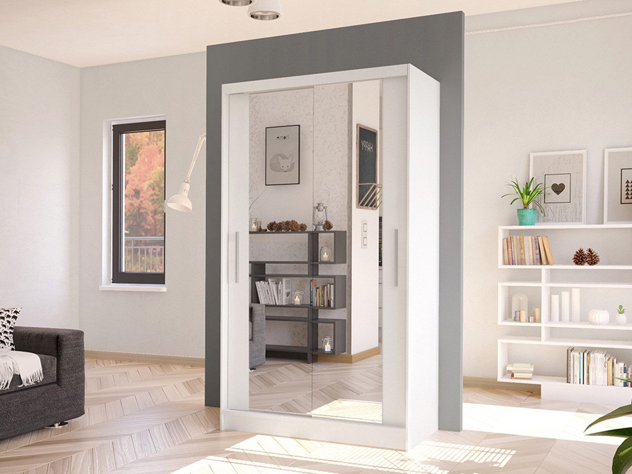 MIRJAN24 Kleiderschrank Costa VII (mit Schiebetüren, Spiegel, Kleiderstange günstig online kaufen