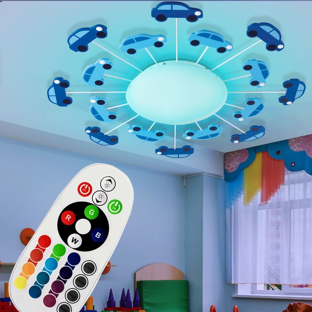 etc-shop Dekolicht, Leuchtmittel Spiel Leuchte Kinder Fernbedienung Auto Zimmer Lampe Warmweiß, inklusive, Farbwechsel, Decken