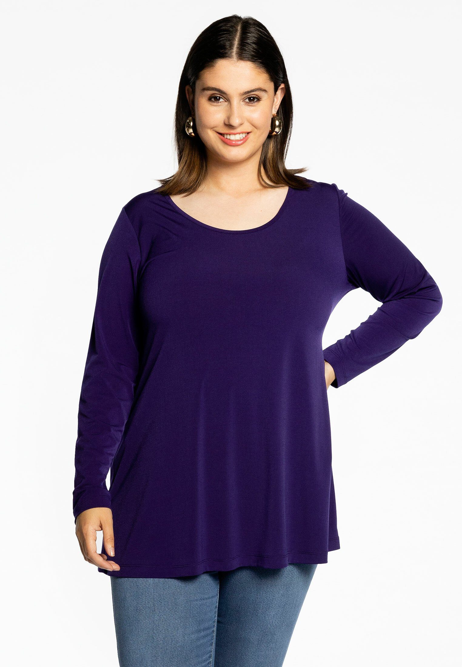 YOEK Tunika Damen Langarmshirt Große Größen