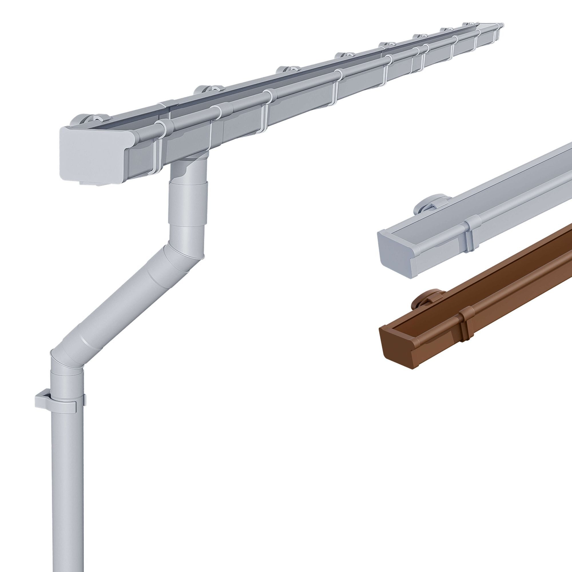 INEFA Dachrinne NW 83 Dachrinnen-Set PVC kastenförmig für Terrasse und Gartenhaus,3m, Regenrinnen-Set von INEFA, 1-St., Set für eine Dachseite, 1 Dachseite, Regenrinne Kunststoff, Pultdach, Made in Germany