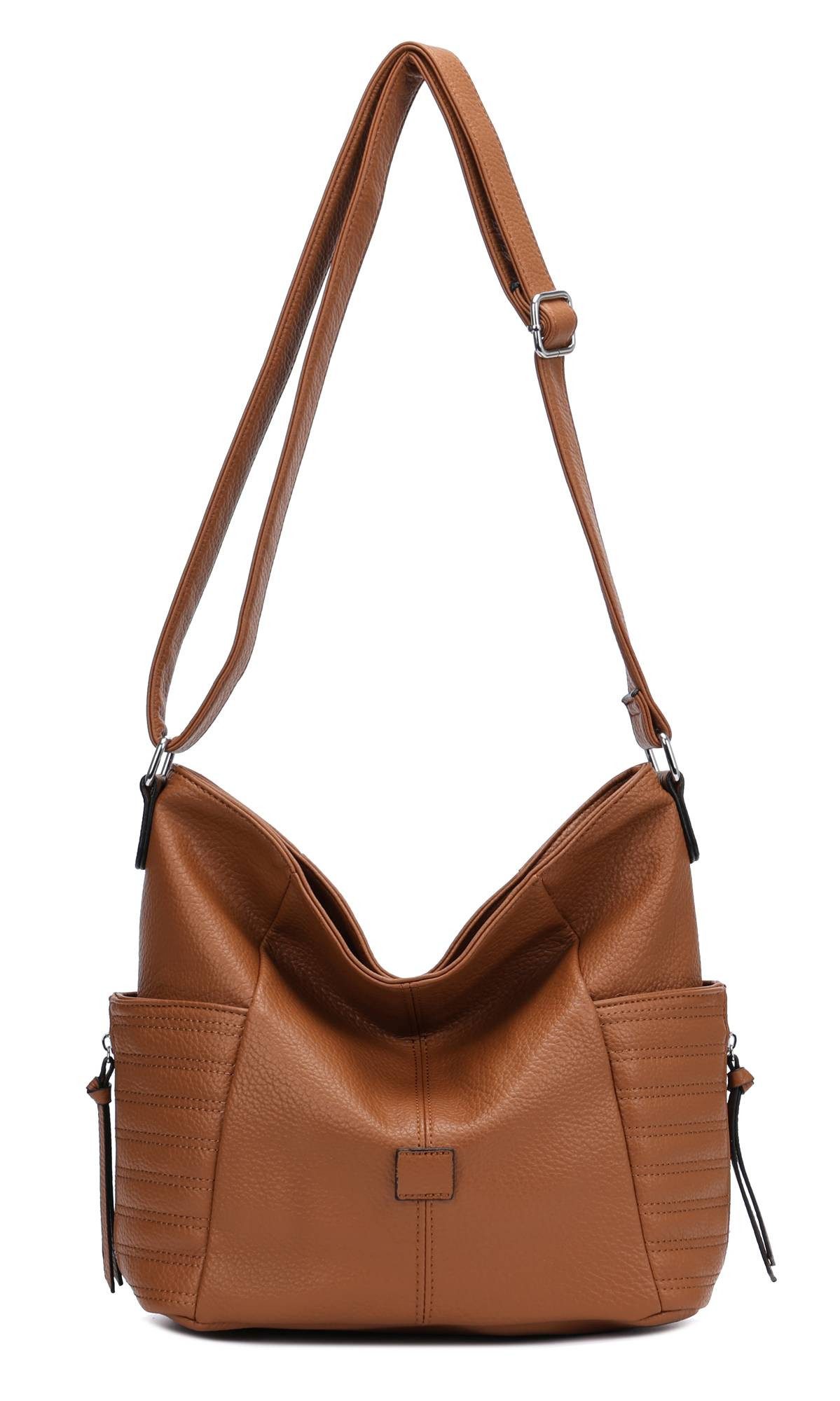 ITALYSHOP24 Schultertasche Damen Tasche Shopper CrossOver, als Handtasche, günstig online kaufen