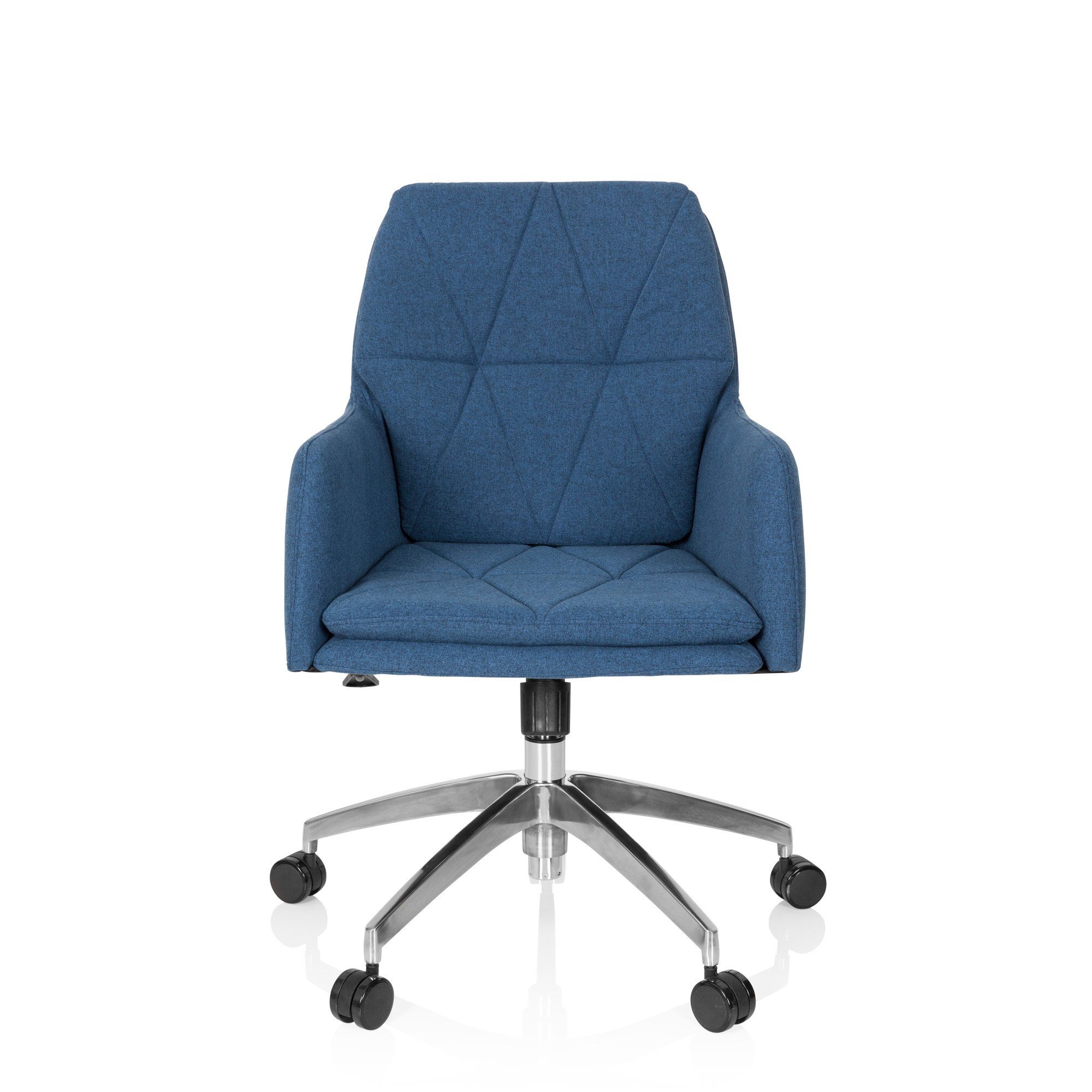 hjh OFFICE 670948 Home-Office Sessel Shake 350 Stoff Blau moderner Drehsessel mit Rollen höhenverstellbar