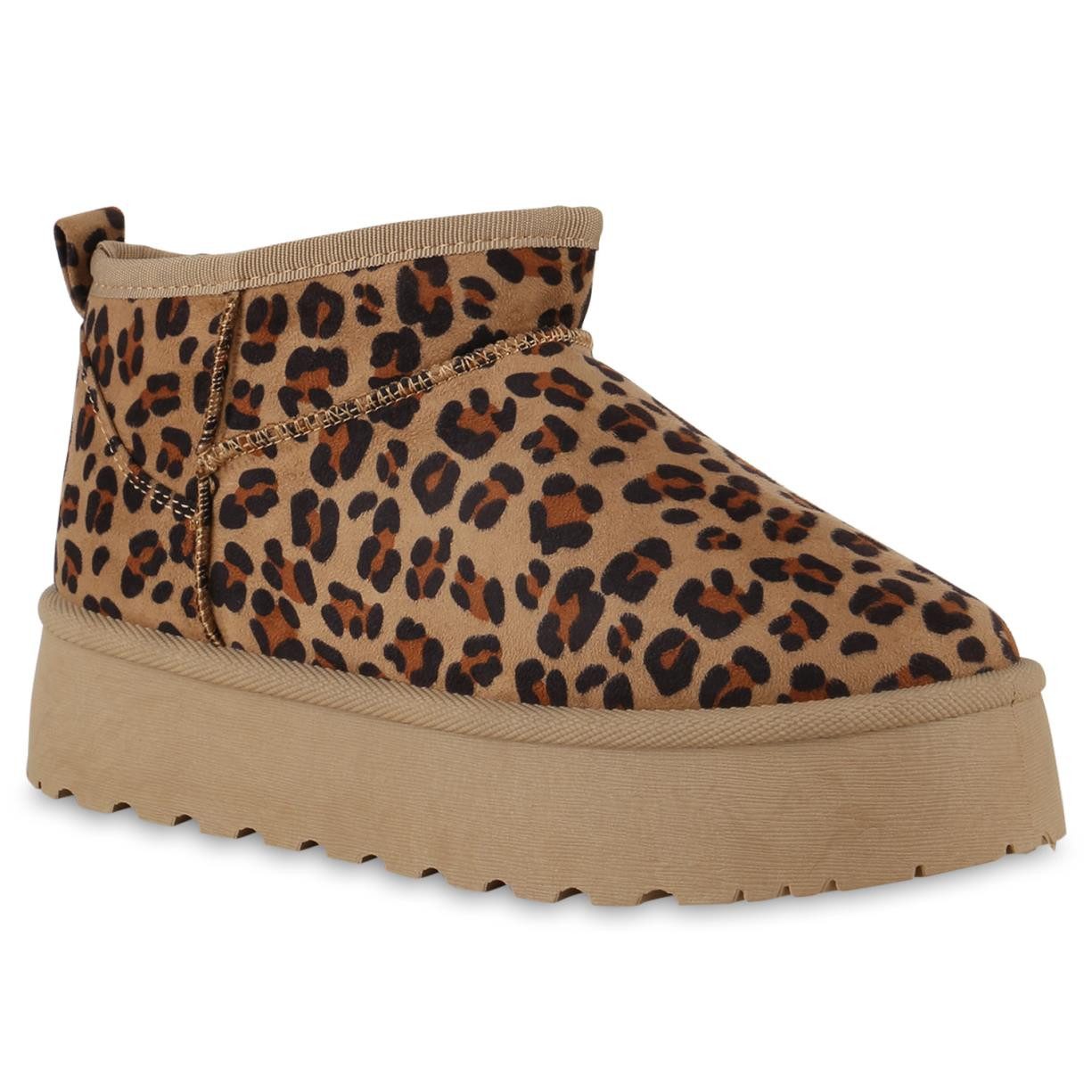 VAN HILL Damen Plateaustiefel - Blockabsatz Mit Profilsohle