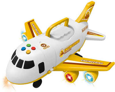Diakakis Spielzeug-Flugzeug »Transportflugzeug gelb Carrier Licht und Sound«