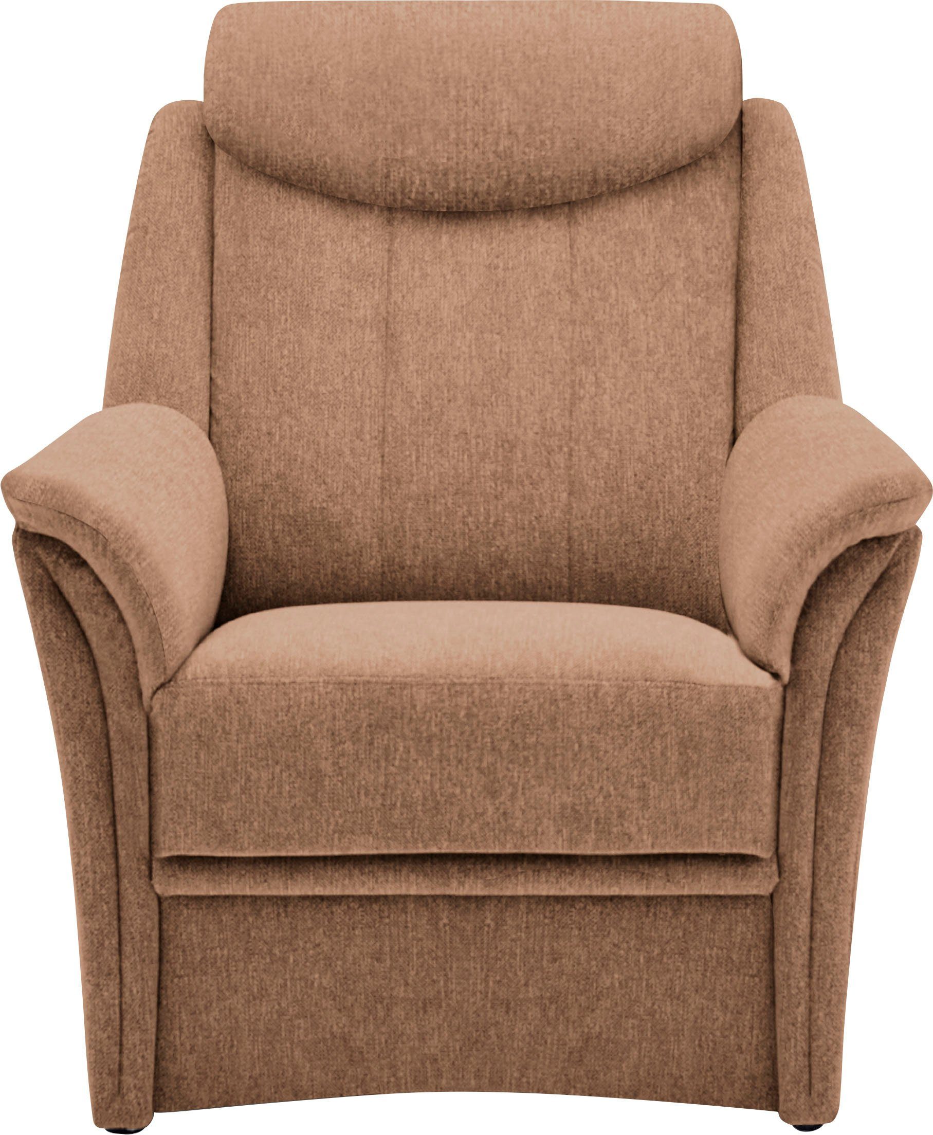 Kopfteilverstellung, VILLA 3-tlg), Sitzhöhe 2x Sessel BECK (Set, 3-Sitzer cm, in 49 Lugano, und Polstergarnitur