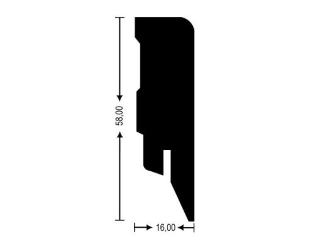 PROFI Sockelleiste Sockelleiste Weiß Dekor (MDF-Kern), L: 250 cm
